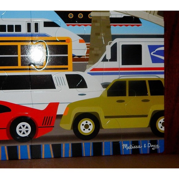 Melissa and Doug Traffic Jam 24 Pieces Preschool  Floor Puzzle 36in x 24in - Picture 3 of 7
